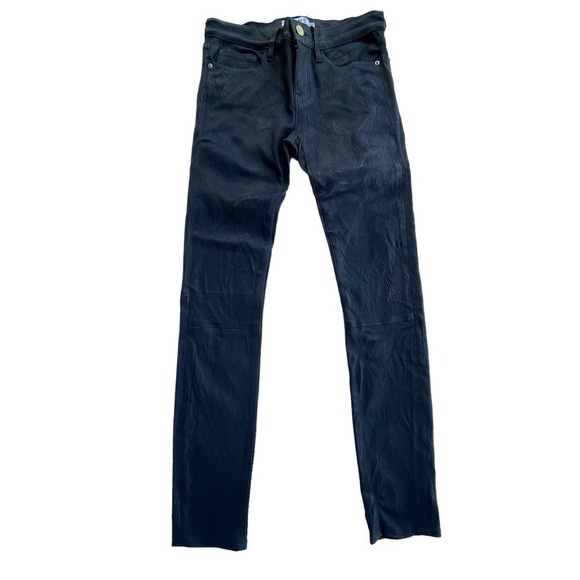 Frame Atelier Le Skinny De Jeanne Leather Pant in Washed Black - Size 26 - Picture 3 of 15